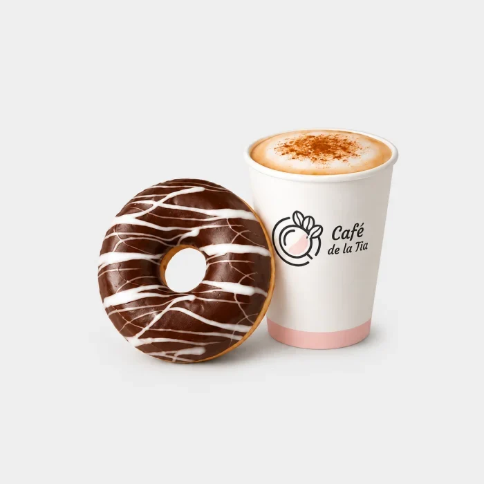 Dona Chocolate + Café Capuccino Pequeño